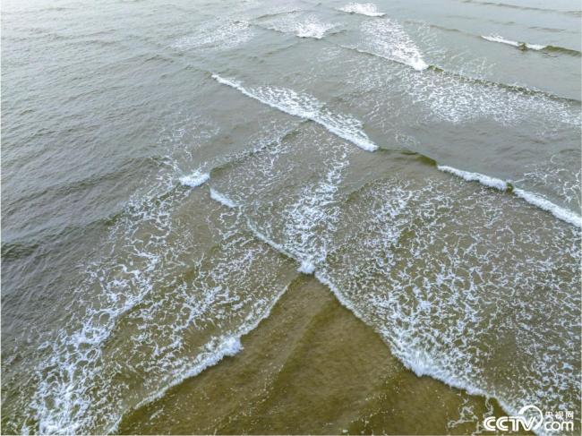 廣東茂名：海(hai)灘現交叉潮景(jǐng)觀